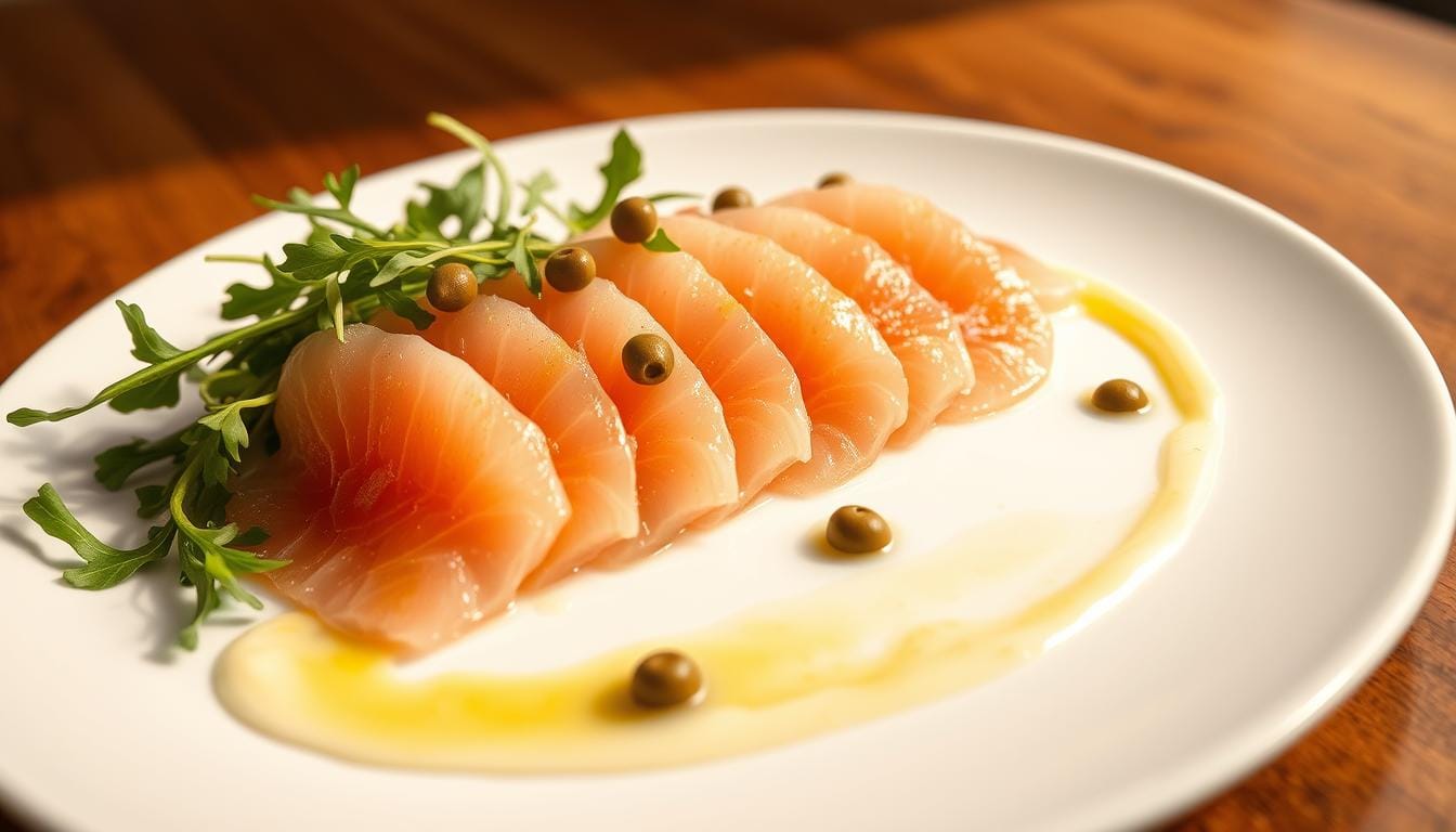carpaccio di pesci spadacon salsa