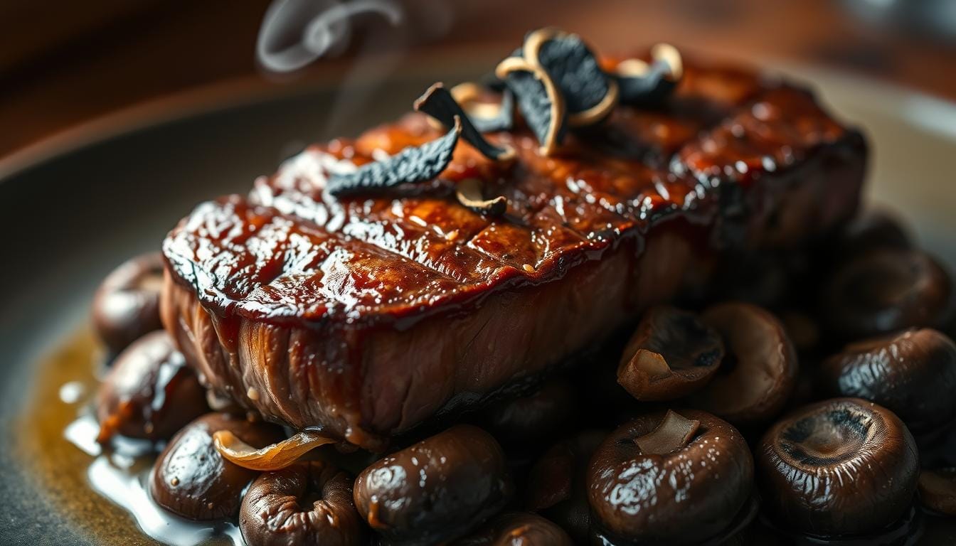 Beef Tenderloin with Porcini Mushrooms and Truffle