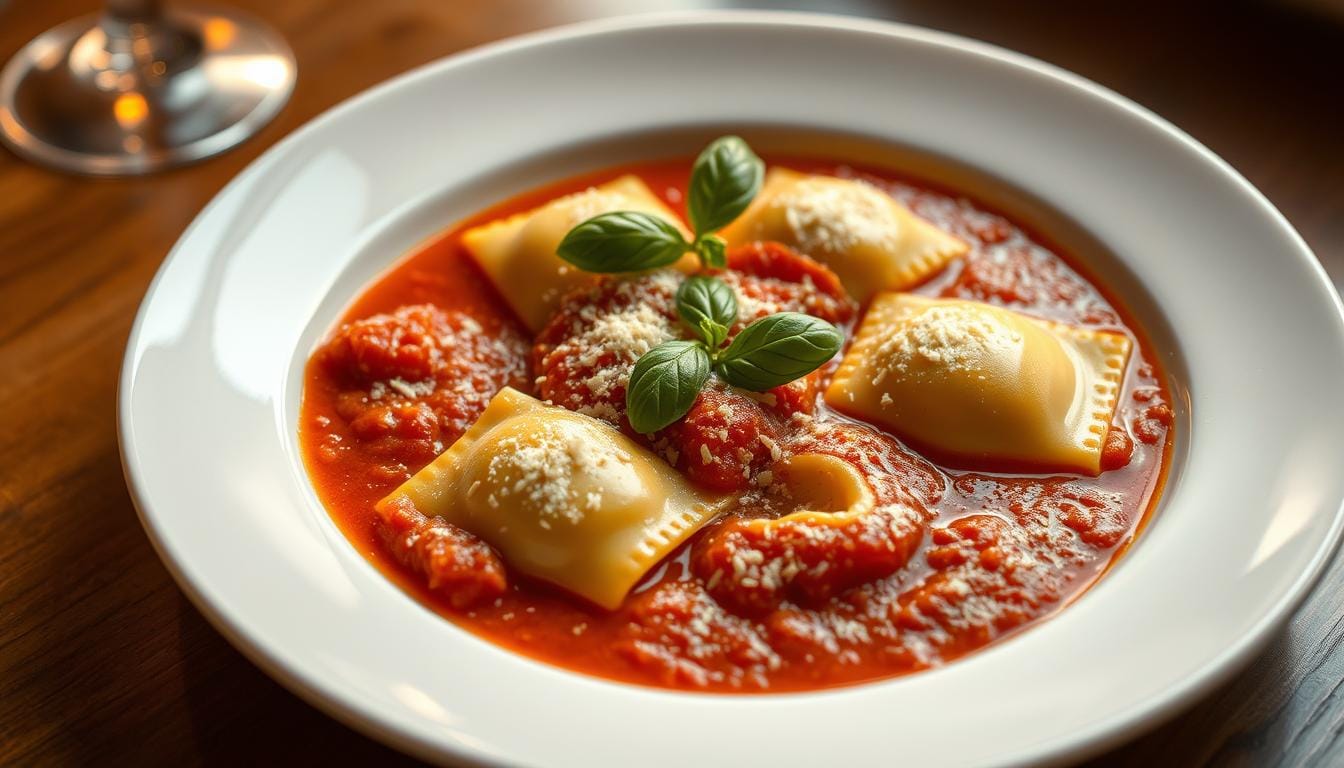 ravioli con ragù è lusso delle  classi nobiliari