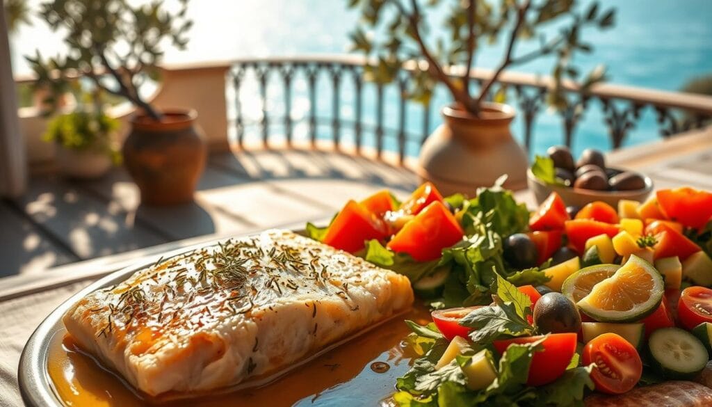 repas de poisson de la diète méditerranéenne