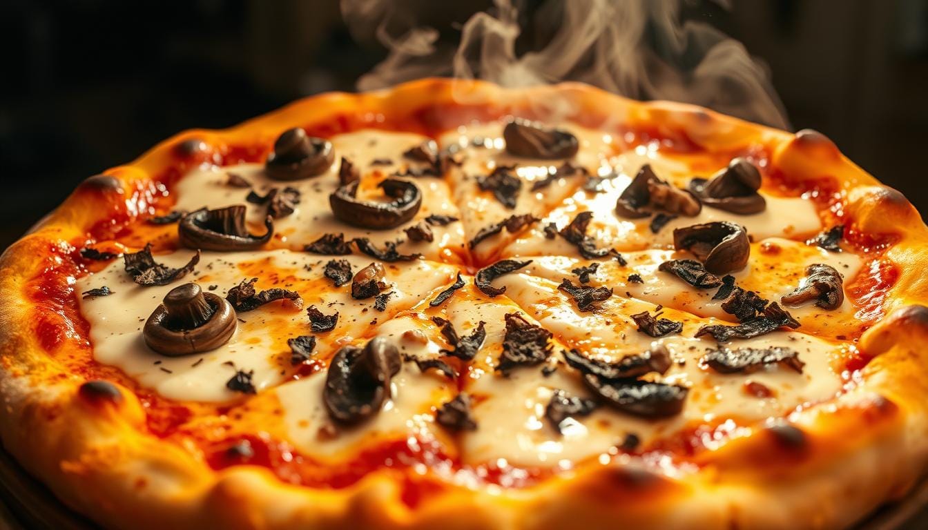 Pizza with Truffles and Porcini Mushrooms