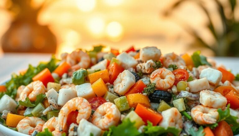 Southern seafood salad with vibrant ingredients