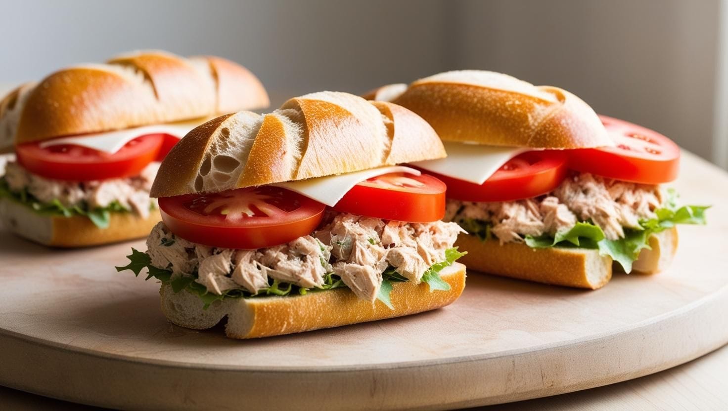 Tuna Sandwiches with Tomato and Mozzarella