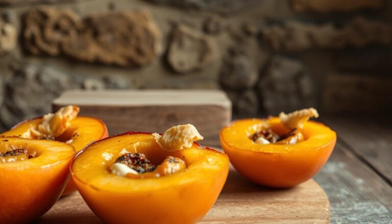 Baked stuffed peaches Piemontese dessert