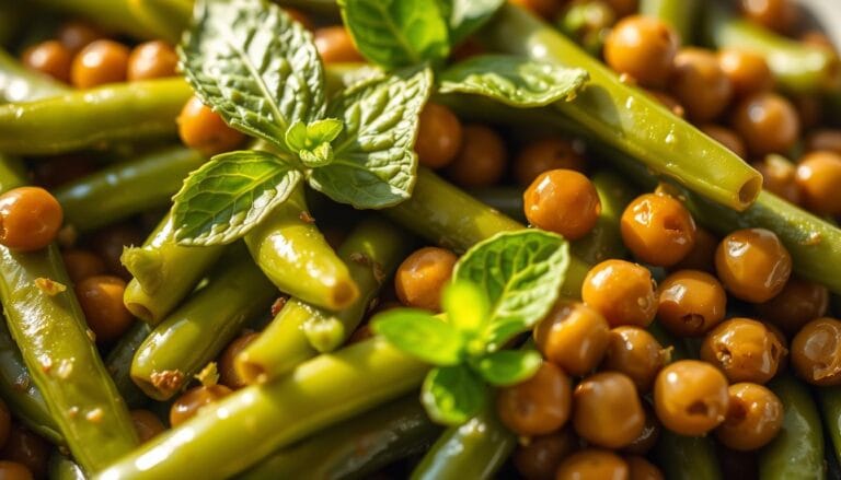 Broad beans with mint and capers