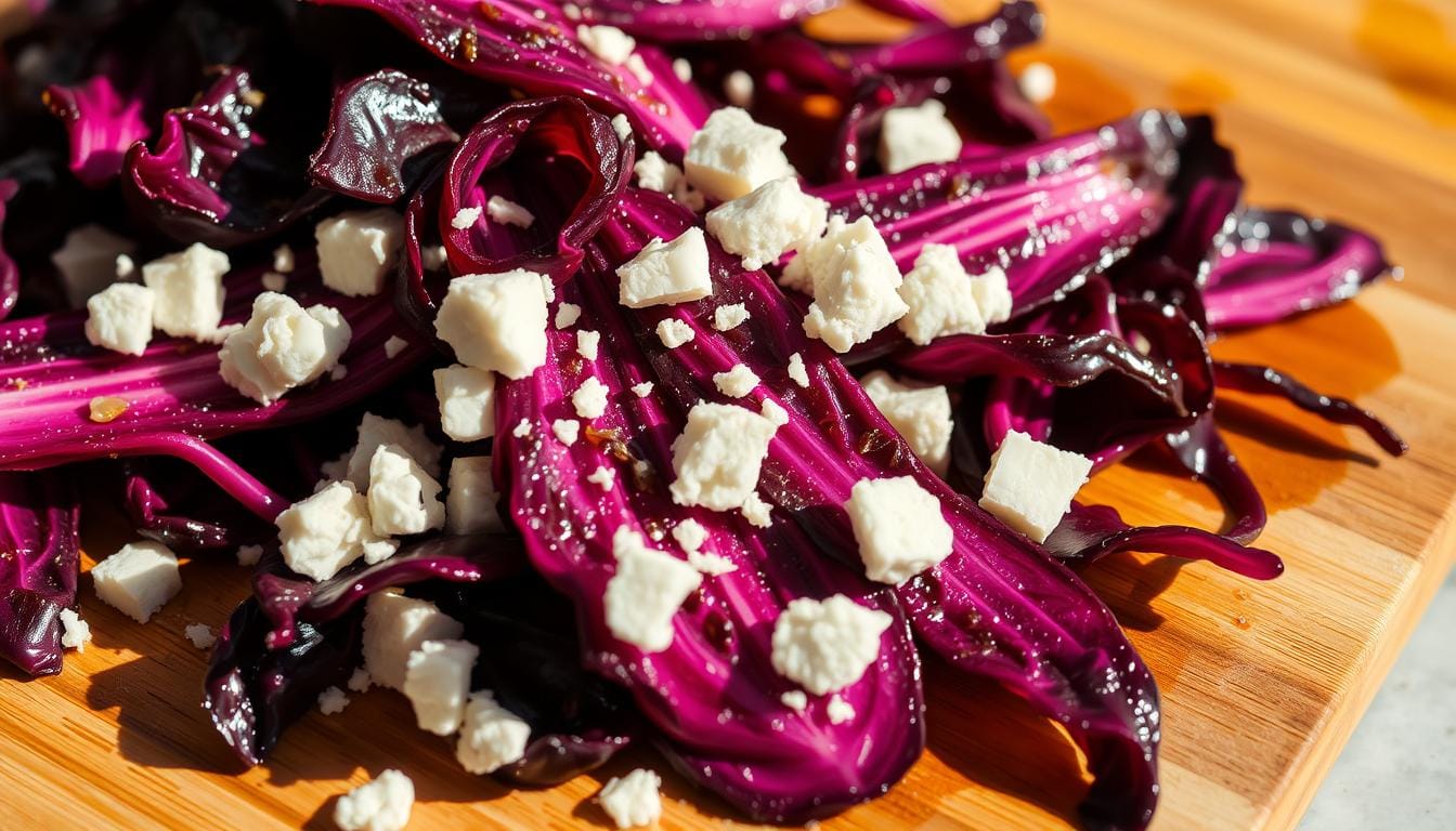 Radicchio sautéed with Sardinian pecorino
