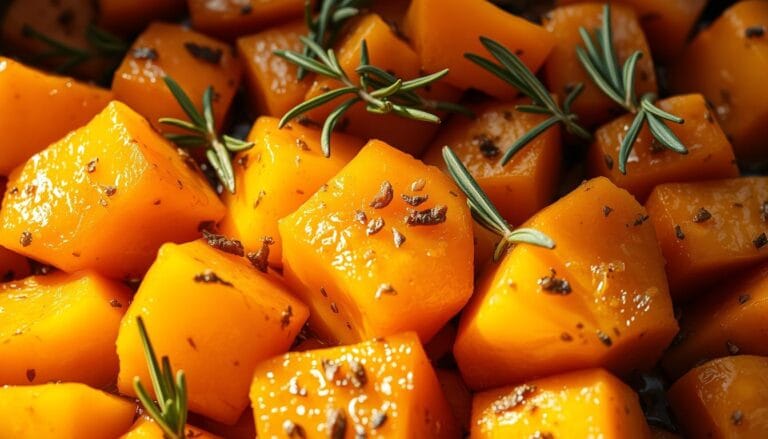 Sautéed pumpkin with rosemary and origano